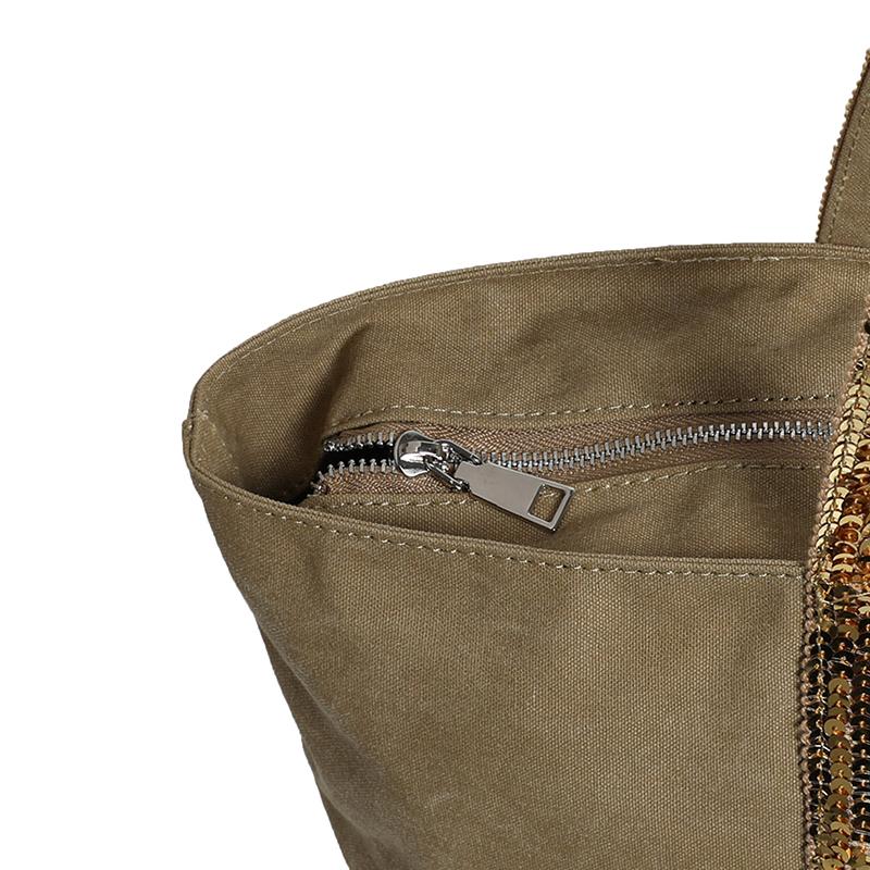 Bolso Tote de Lona Vintage con Lentejuelas Bolso de Hombro de Gran Capacidad Bolso de Mano Versátil para Desplazamientos para Mujeres Regalos