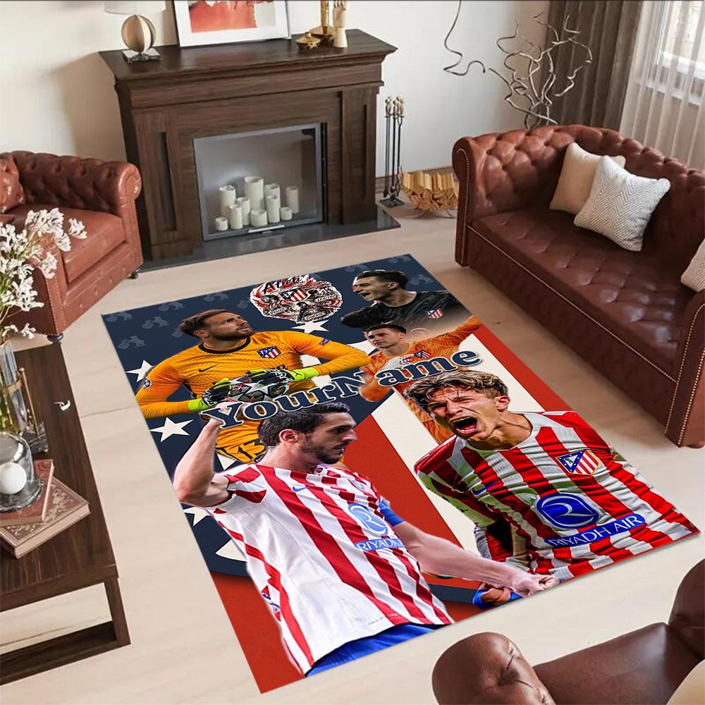 Atletico Madrid Customize Your Name Floor Rug Office Rug Suitable for Dormitory Hallway Entryway Decorate room Anti-slip Rug Office home decor