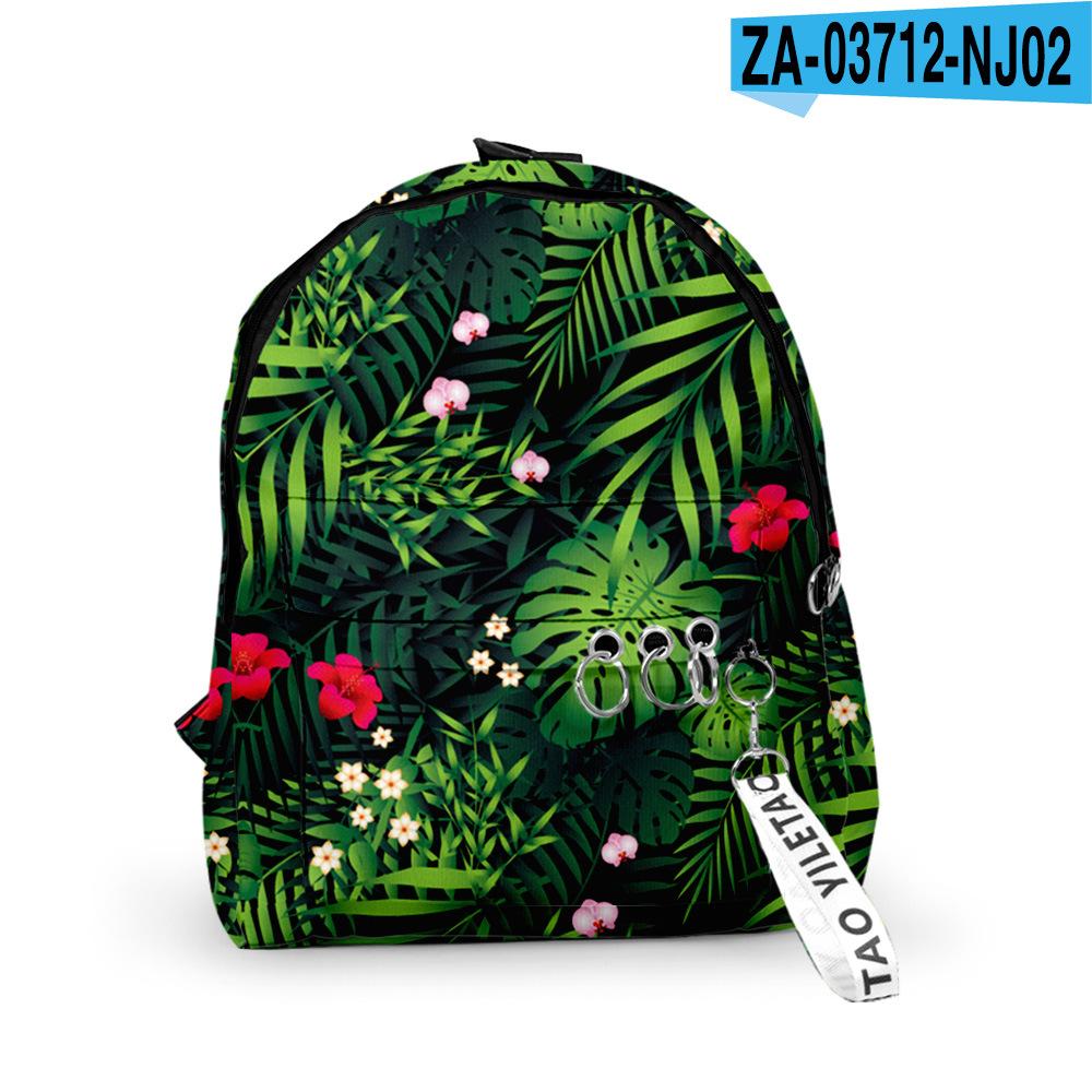 Classic Popular Leaf pattern Backpacks Boys/Girls pupil School Bags 3D Print Keychains Oxford Waterproof Cute Small Backpacks