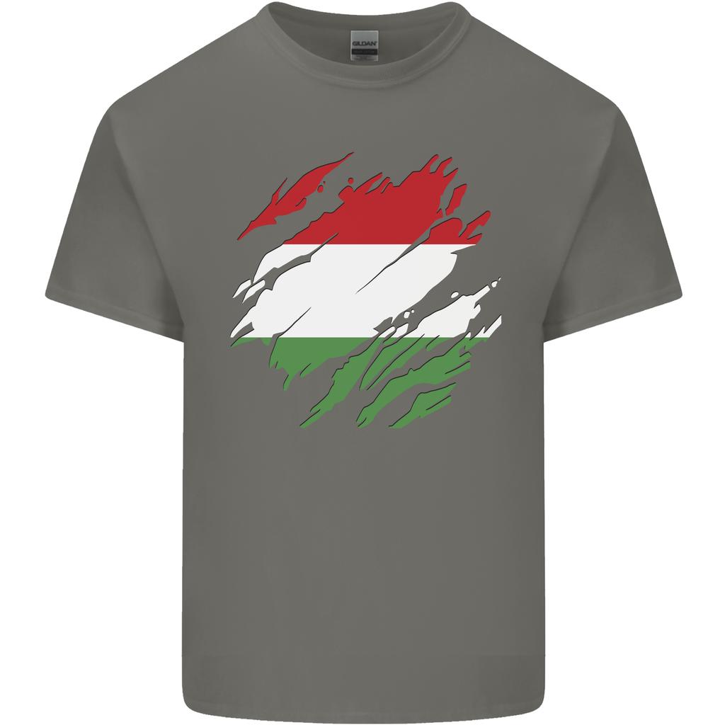 Torn Hungary Flag Hungarian Day Football Unisexs Light Cotton Tshirt
