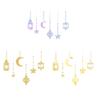 6Pcs Star Moon Garlands Hanging Streamers Banners for Eid Ramadans Backdrops Muslims Party Supplies Ceiling Garlands
