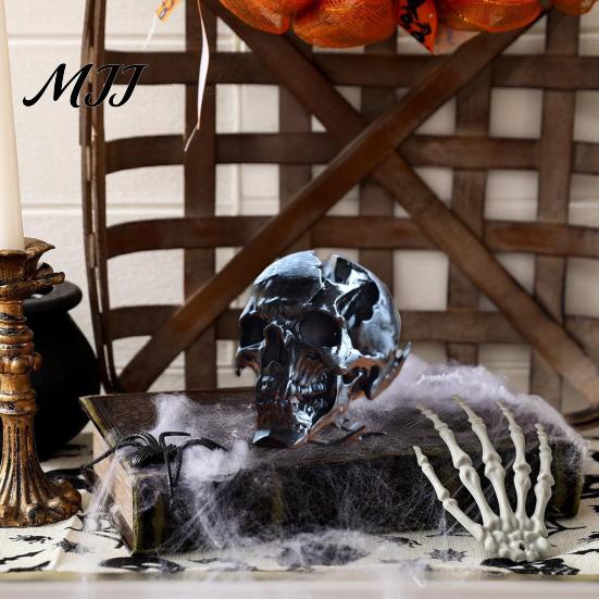 Decorazione Cranio Alieno Ornamento di Halloween, Forma in Resina Sintetica Scultura Figura Dettaglio Osseo Realistico, Ornamento da Tavolo per Feste