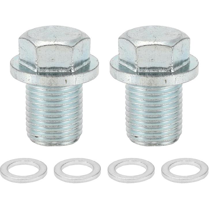 1 Set Universal Oil Drain Plug Anti Leakage 0.96  Height Oil Pan Drain Bolt Screw Thread Repair with Gasket Silver Tone Steel Aluminum M13x1.25 M13x1.25