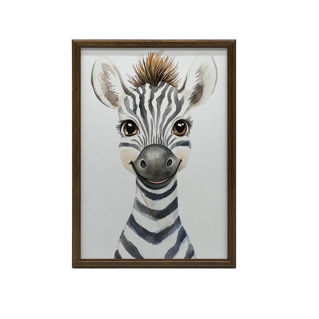 Plakat Wesoła Zebra Plakat Wesoła Zebra, 30X40 Cm, Rama Aluminiowa Czarna, Papier Matowy 230 Gsm