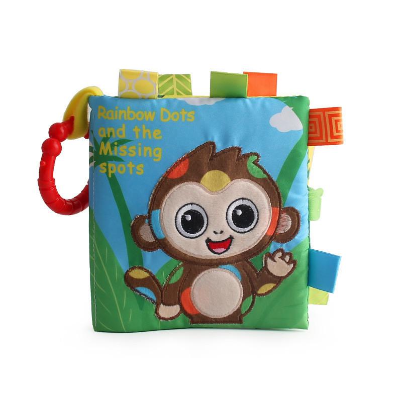 

Baby Cloth Book With Bb Device Tear-resistant English Forest Animal Early Education Handheld Book Monkey