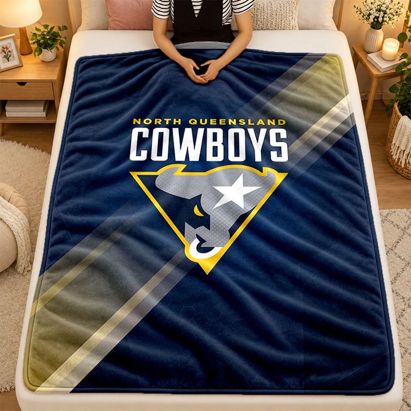 Flannel BlanketNorth Queensland Cowboys Warm Soft Throw Blanket for Indoor Sofa Bed Living Room Use