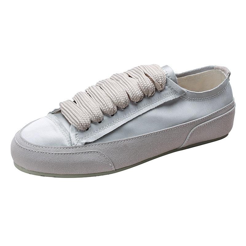 Little White Shoes Women's Summer Niche Design Shoes Satin Silk Versatile Casual Half Drag One Pedal Lazy Shoes