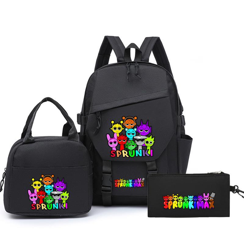 New rhythm box printed starry sky teen student schoolbag three-piece set men's and women's backpack