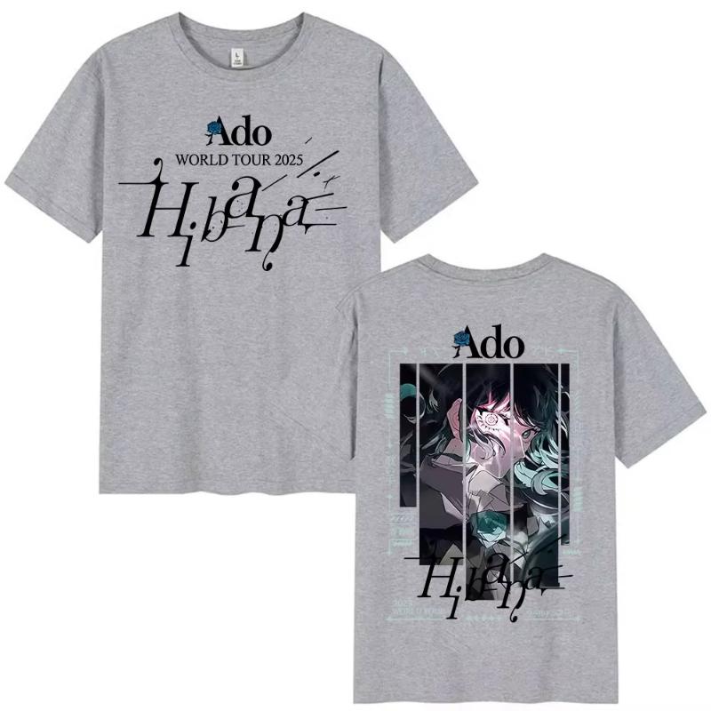 Japanese Ado Hibana WORLD TOUR 2025 New TShirts Unisex Women Clothing Gothic Short Sleeve T Shirt Hip Hop Oversized Cotton Tshirt