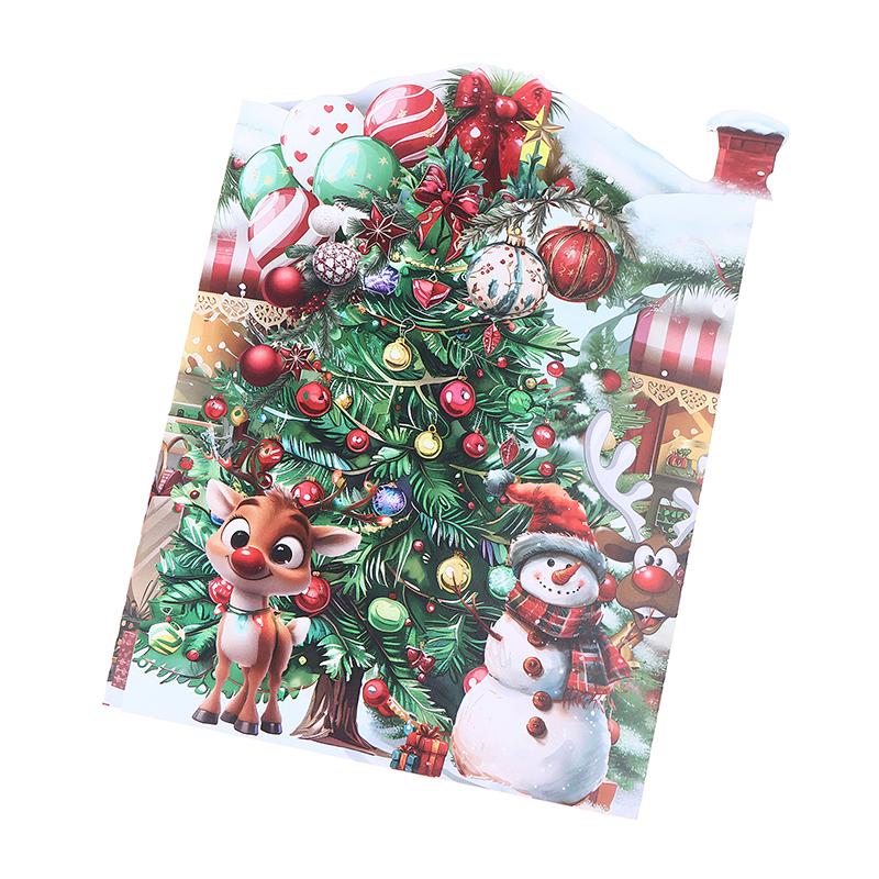 1Pc 3D Christmas Card With Snowy Winter House And Santa Claus Design Envelope Included Festive Greeting For Family Friends