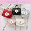 Unisex Purse Kids Pu Trendy Flower Chain Strap Crossbody Bag For School Or Play