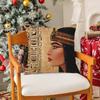 Ancient Egyptian Art Pillow Case Silky Short Plush with Invisible Zipper Dustproof Sofa Cushion Cover for Home Decor