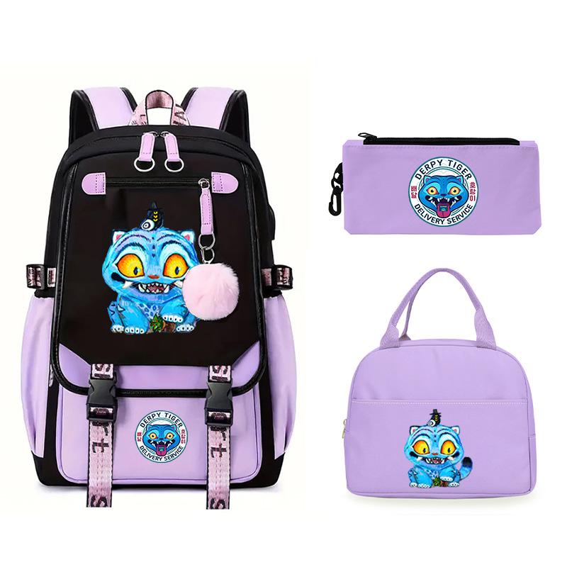 The Witch Hunter Girl Group Has the Same Peripheral Cartoon Korean Version Schoolbag Set, Cross-border Campus Trend, Primary and Secondary School