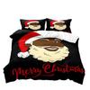 Fun Black Santa Three-Piece Quilt Cover Digital Printing Bedding Set Bed Cover