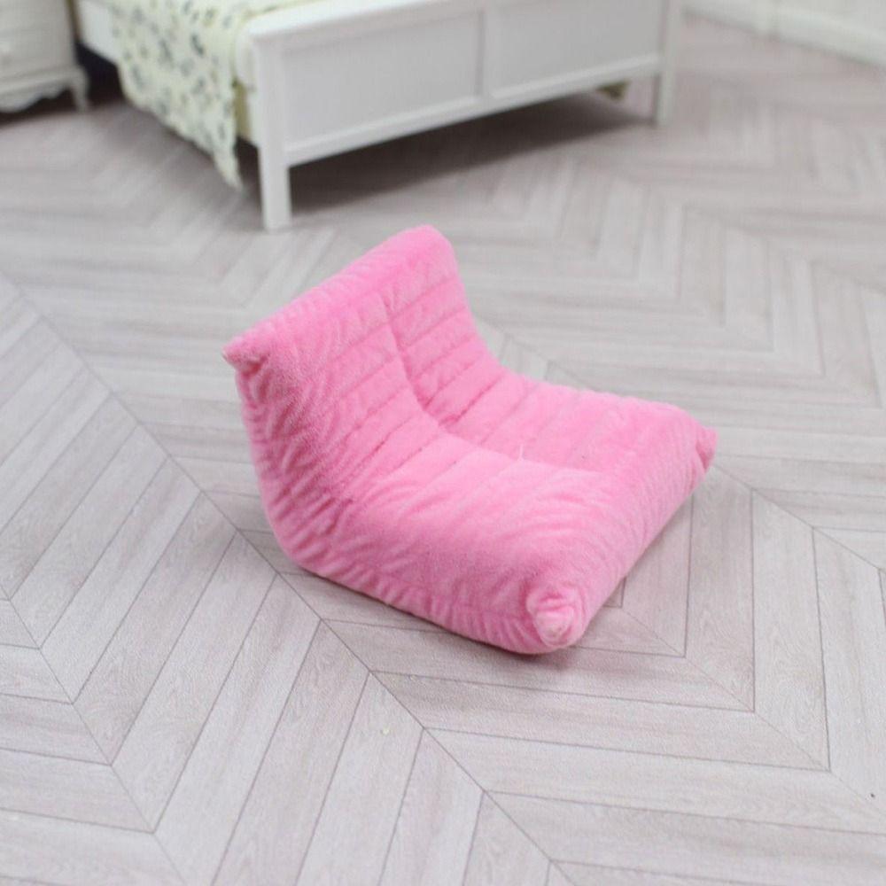 Flokket Dukkehus Tilbehør 1:12 Mini Latsabbsofa Dukkehus Tilbehør