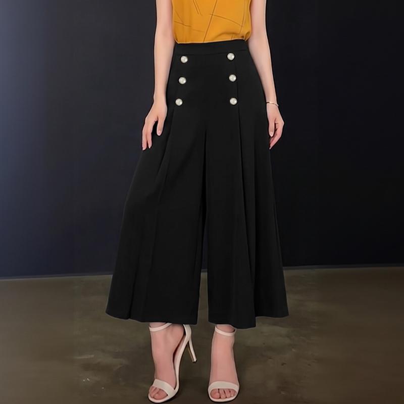 ZANZEA Women Casual Elastic Waist Solid Color Loose Summer Cropped Pants