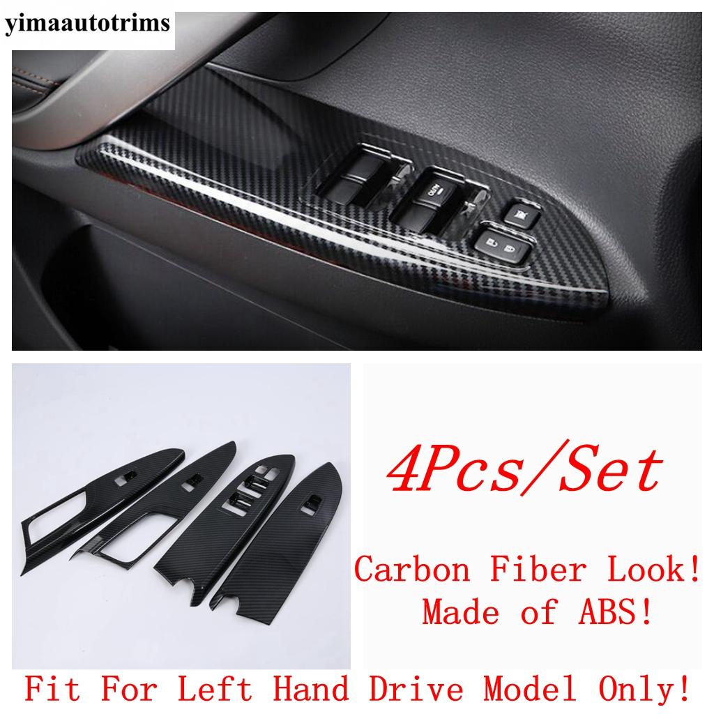 Window Lift Button / Pillar A Fame / Water Cup Panel Cover Trim For Mitsubishi Eclipse Cross 2018 - Carbon Fiber Accessories