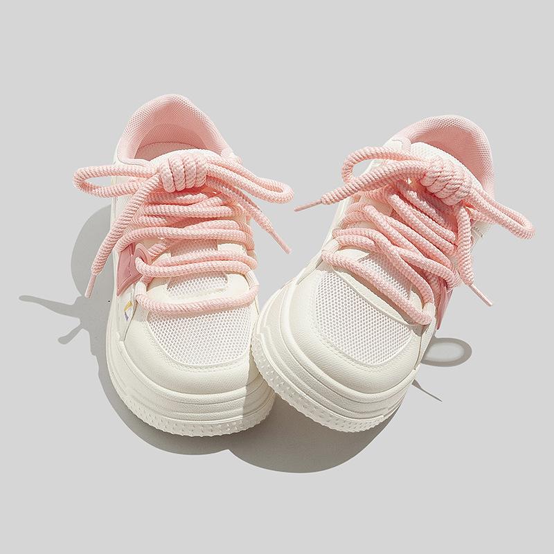 22 spring new thick baseplate shoes mesh breathable thick-soled casual shoes