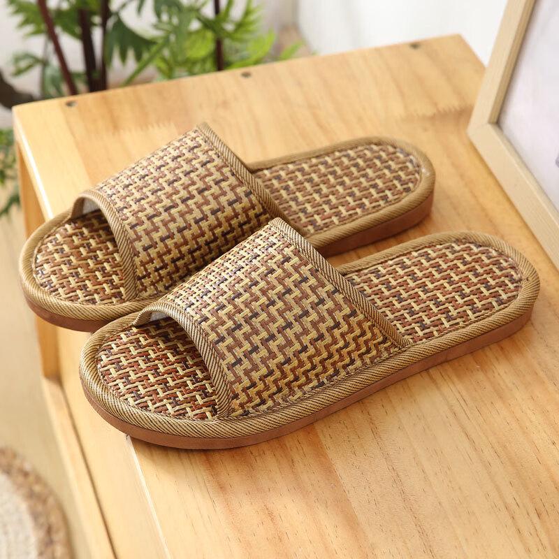 GUOLUOFEI Unisex Rattan  Bamboo Summer Indoor Slippers 36-37