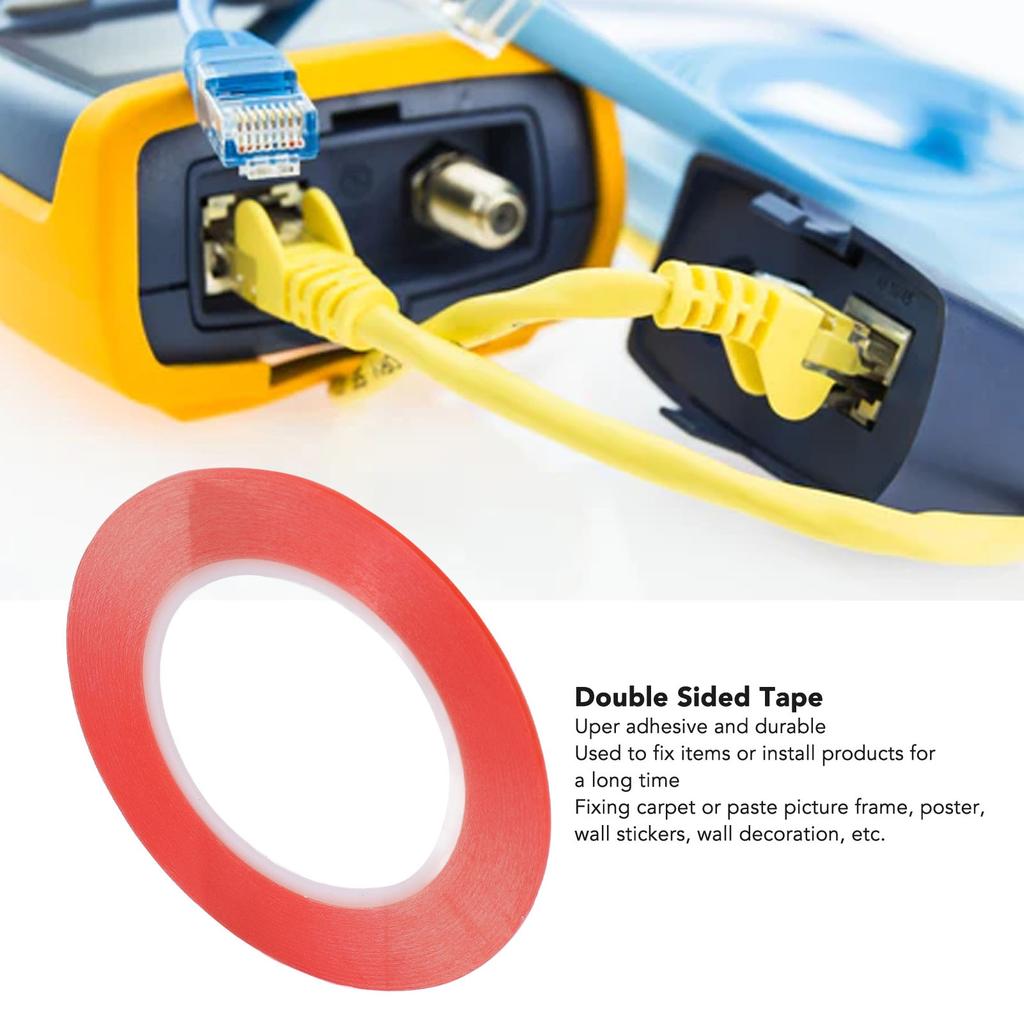 5Pcs Double Sided Tape Heavy Duty Removable Super Adhesive PET for Crafts Gift Wrapping Red