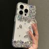 Diamond setting, water drop diamond is suitable for Apple 16promax mobile phone case, transparent iPhone15/17 anti-drop protective case.