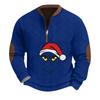 Christmas Men's Outdoor Zipper Long Sleeved Casual Top Sweatshirt