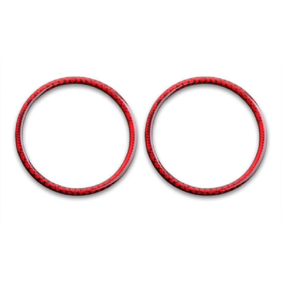 

2 шт. для Ford Mustang из углеродного волокна, автомобильная дверь, аудиодинамик, полоса, крышка, кольцо, наклейка 2015-интерьер автомобиля красный