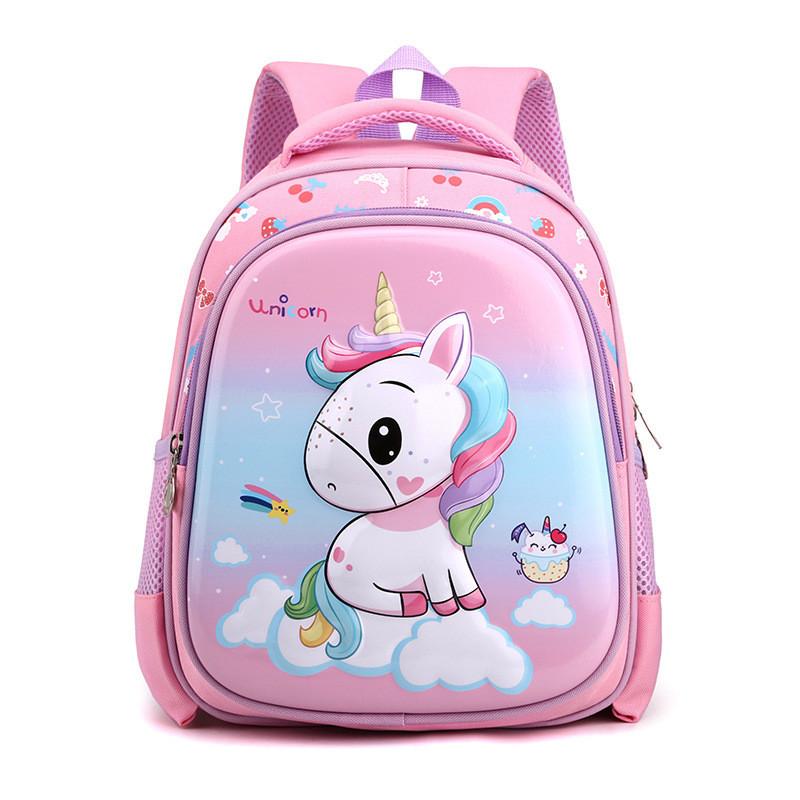 Cute Cartoon Nylon Backpack For Kids With Spinal Protection And Load Reduction Design