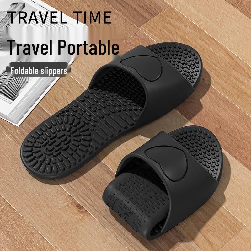 Women's Minimalist Foldable EVA Bathroom Slippers - Silent, Odor-Resistant, Anti-Slip for Travel & Hotel Use
