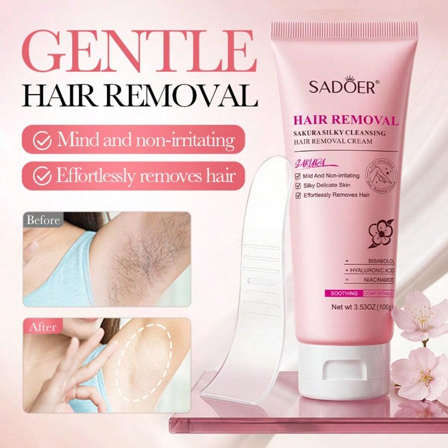 Cherry Blossom Hair Removal Cream, Fast & No Darkening, Reduces Hair Regrowth, Gentle, Painless And