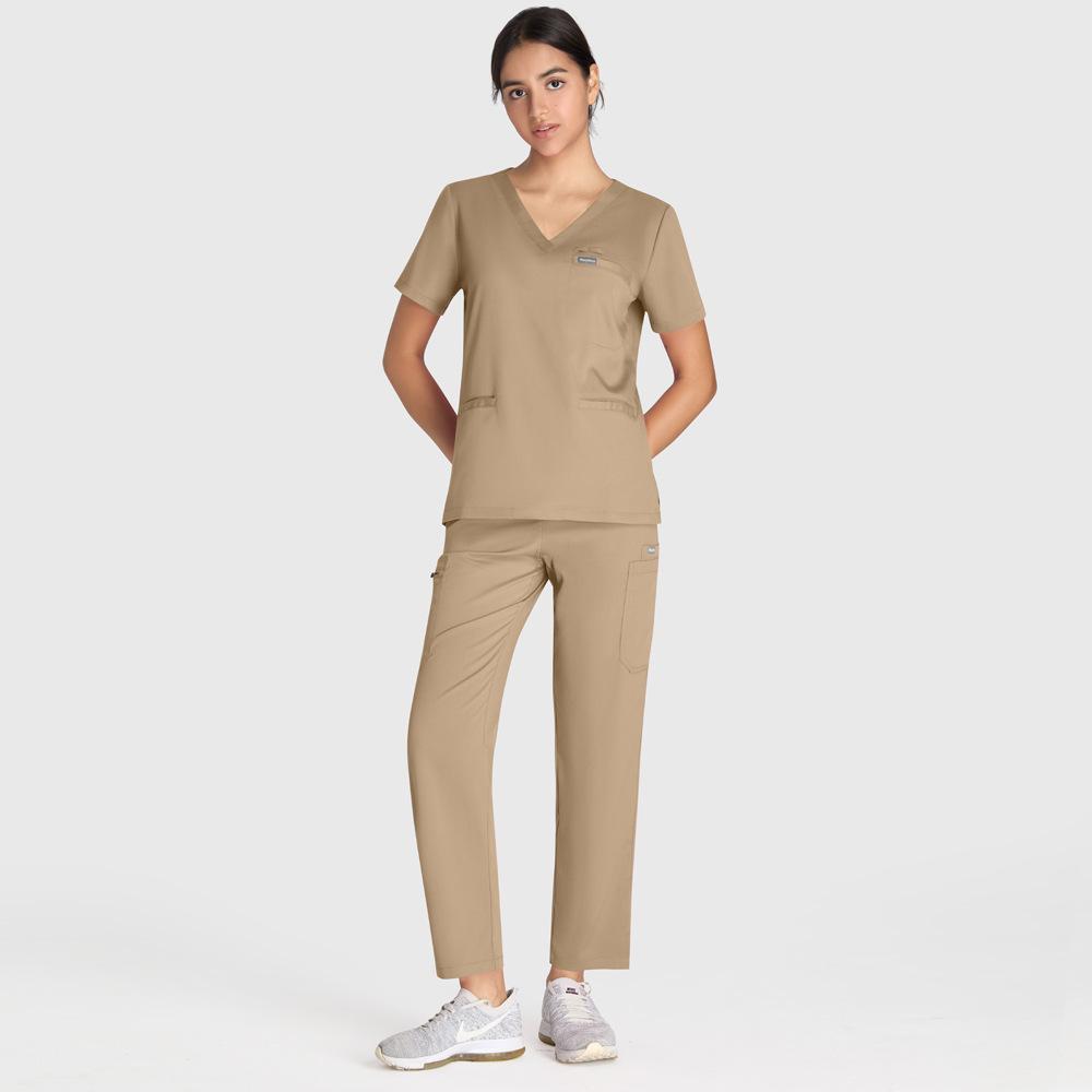 Hospital Doctor Hand Wash Short Sleeve Set V-Neck Fashion Women'S Casual Wear Pet Hospital Hand Wash