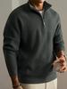 Men's American Retro Half-Zip Stand Collar Knit Sweater - 2025 Autumn/Winter Casual Long Sleeve Pullover.