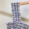 Seaside Blue & White Plaid Beaded Camisole Top + High-Waisted Skirt Set
