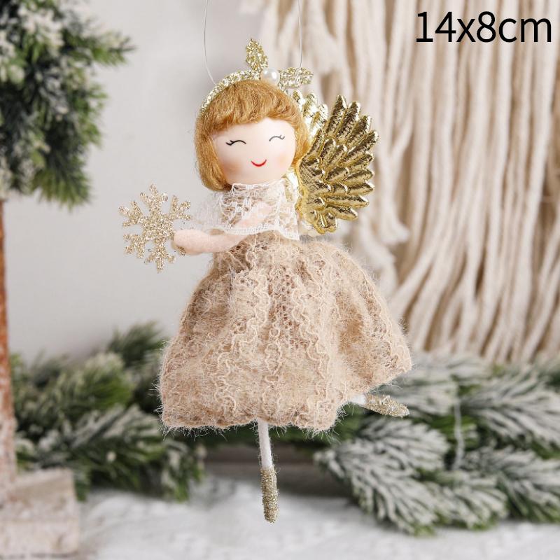 2025 Christmas Angel Dolls Plush Girl Christmas Tree Decorations for Home Navidad Ornaments Xmas Pandent New Year Gifts for Kids