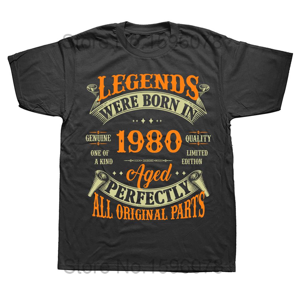 Made in 1980 Birthday Gifts 44 Year Old 44th Bday Present T Shirt Men Printed T-shirt Fashion Short Sleeve Anniversary Tee Tops
