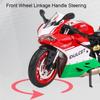 1:12 Scale 1199 HP4 Motorcycle Model Toy Car Metal Diecast Wheel Steering Shock Absorption Motorbike Models for Kids Gifts