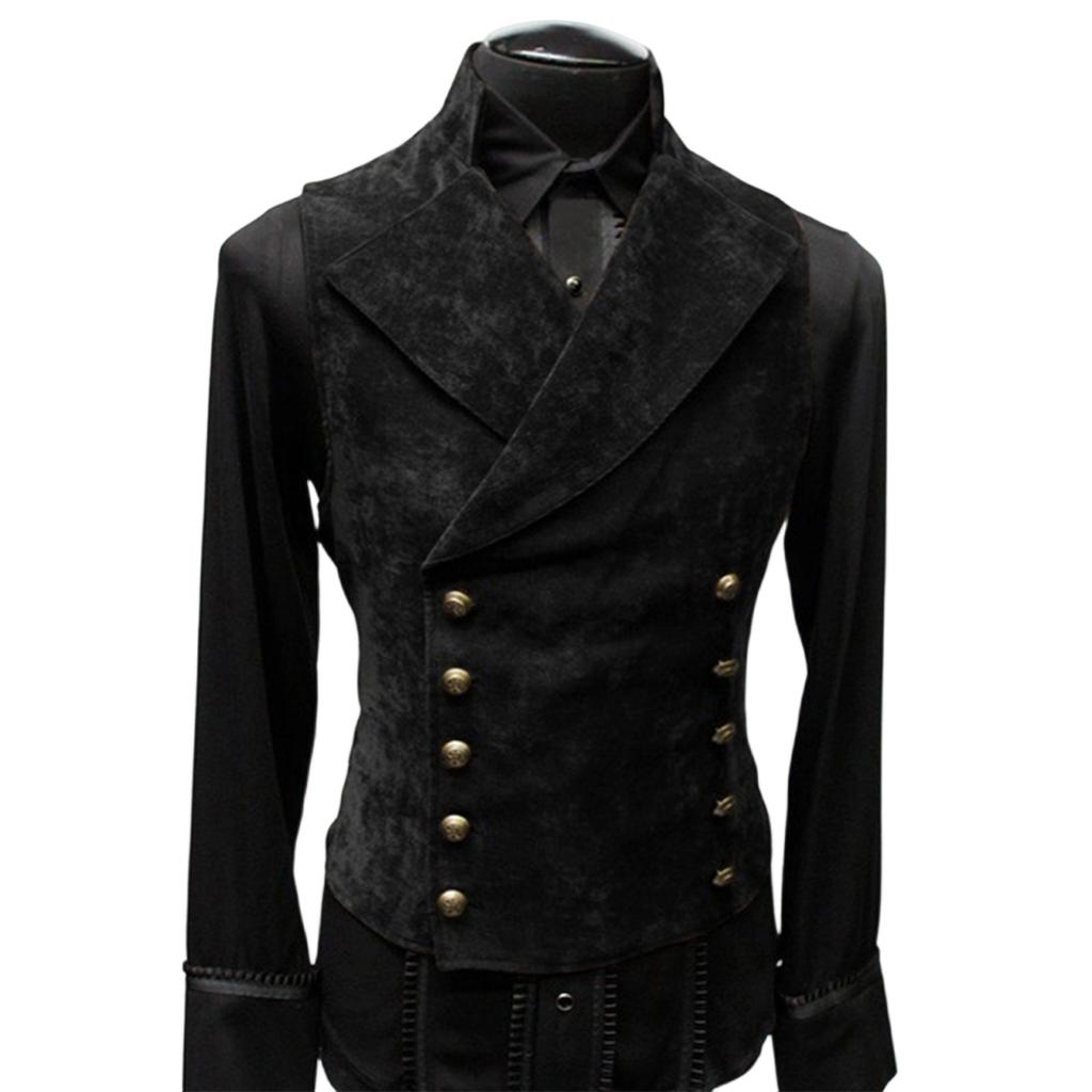 Men's  Leisure  Standing  Collar  Double  Buckle  Suit  Vest  Coat