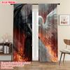 2pcs   Plane Printing Print Curtains Black Angel and Beauty Versatile 100% Polyester (without Rod) Art Deco Festive Perfect for