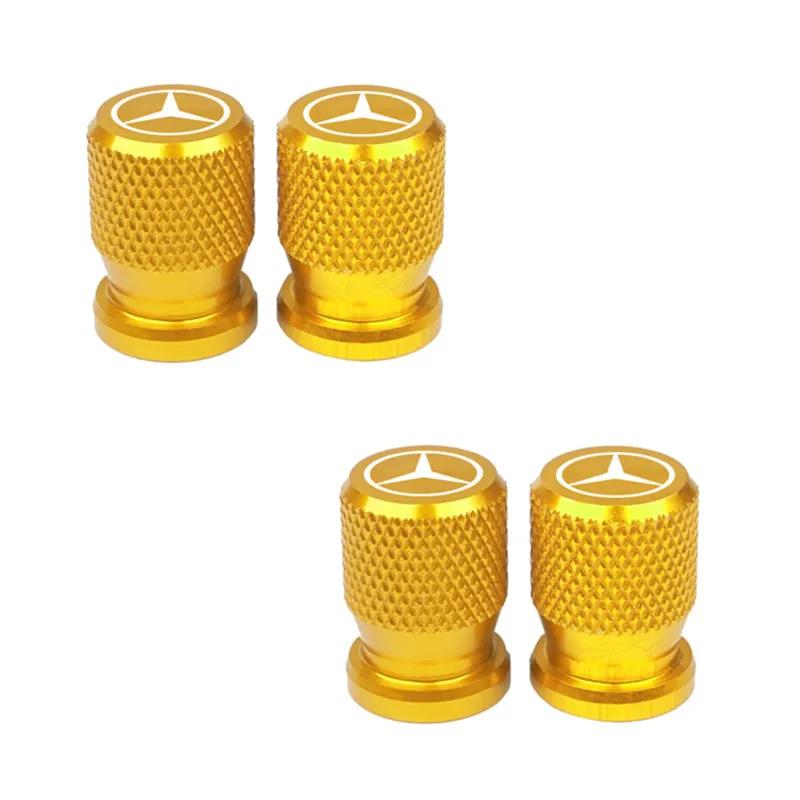 GLC GLB 4pcs Car Wheel Tire Valve Caps Aluminum Airtight Covers for Mercedes Benz B/C/E/S Class A Class C200L GLC GLK New CLA G