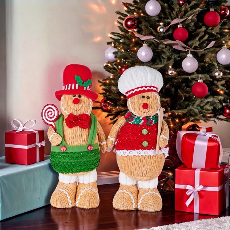 Large Gingerbread Man Doll Biscuit Cookie Man Toy Dolls Ornaments Christmas Decor Navidad 2025 New Year Gifts
