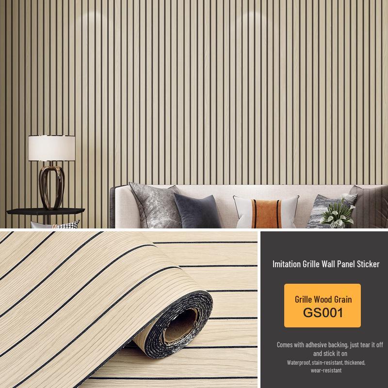 3D Self-Adhesive Wood Grain Wall Sticker for Living and Bedroom Renovation