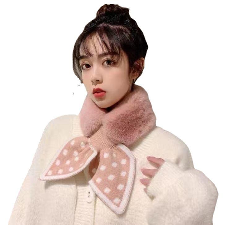 Winter Einfarbig Fell Warm Nacken Schal Spreada Verdickt Otter Kaninchen Nacken Set Haar Kreuz Plüsch Nackenschal