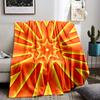 Abstract Orange Starburst Pattern blanket for Bedroom or Living Room Decor blanket, suitable for use in the bedroom, living room, on the sofa