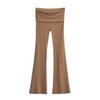 Spicy Girl Slim-Fit Micro-Flare Elastic Waist Pants for Women - Ribbed and Versatile Spring Casual Wear