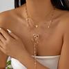 Vintage Liebesherz Anhänger Halskette für Damen Trend Ästhetik Goldfarbe Metallkette Halsband Choker Party Zirkon Geburtstagsgeschenke