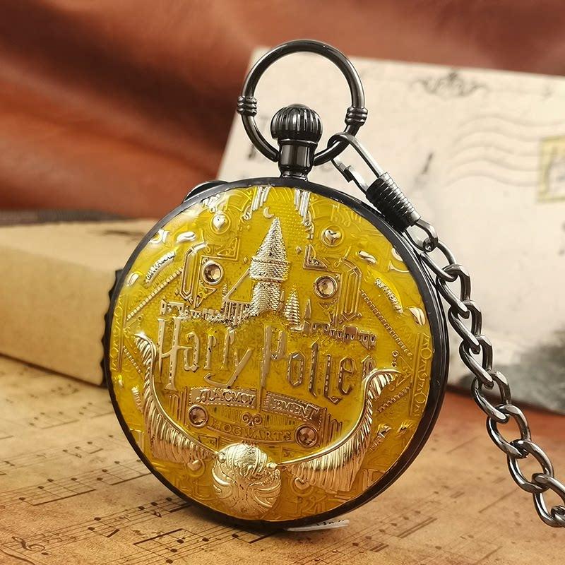 Anime Harry Pocket Watch Potter Cosplay Music Pocket Watch Quartz Pendant Clock Toys