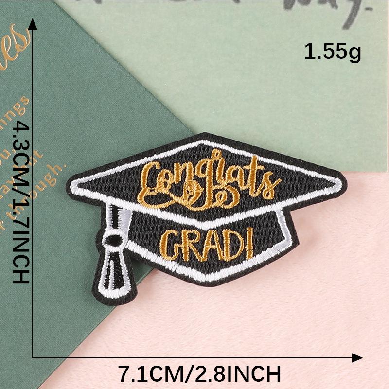 Embroidery Label Patch Sticker Shoe Hat Bag Jewelry Accessories Letter Clothing Accessories Graduation Season Embroidery Cloth Sticker