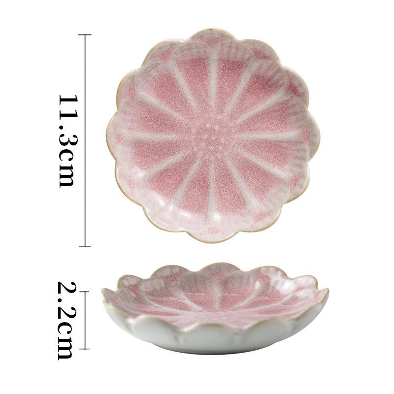 

Retro Kiln-Change Petal Plate: Creative Snack, Jewelry, Sauce, Seasoning & Storage Plate