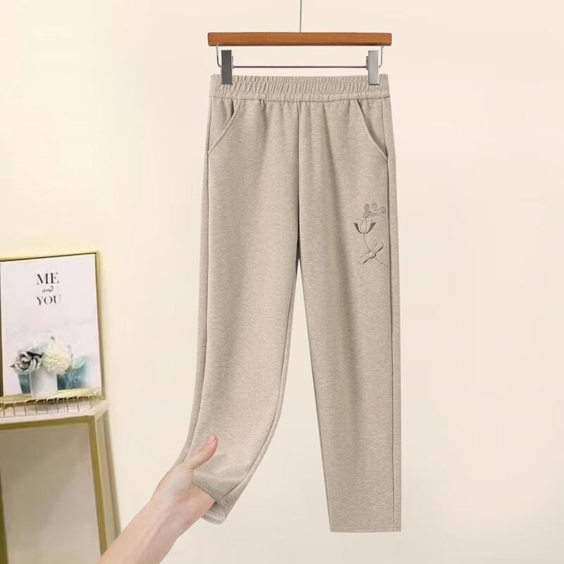 Yalu Women's Embroidered Casual Pants for Middle-Aged & Elderly