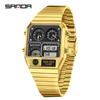 Sanda Waterproof Multifunctional Sports Watch with Temperature Alarm & Fashionable Design
